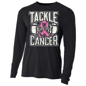 Tackle Breast Cancer Awareness Football Pink Ribbon Cooling Performance Long Sleeve Crew