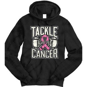 Tackle Breast Cancer Awareness Football Pink Ribbon Tie Dye Hoodie