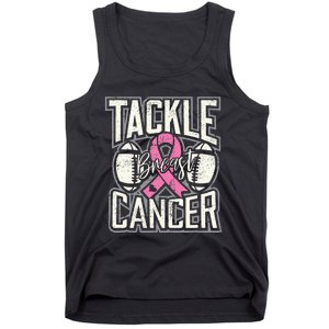 Tackle Breast Cancer Awareness Football Pink Ribbon Tank Top