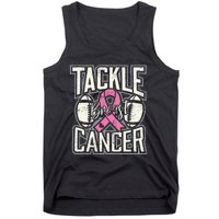 Tackle Breast Cancer Awareness Football Pink Ribbon Tank Top