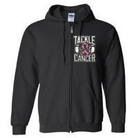 Tackle Breast Cancer Awareness Football Pink Ribbon Full Zip Hoodie