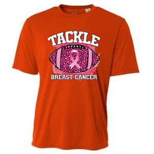 Tackle Breast Cancer Awareness Pink Football Ribbon Cooling Performance Crew T-Shirt