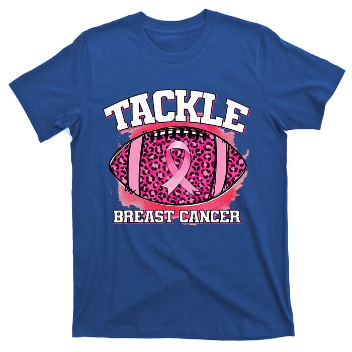 Tackle Breast Cancer Awareness Pink Football Ribbon T-Shirt