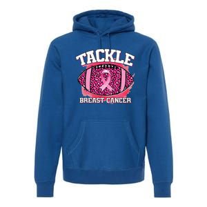 Tackle Breast Cancer Awareness Pink Football Ribbon Premium Hoodie