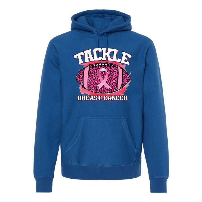 Tackle Breast Cancer Awareness Pink Football Ribbon Premium Hoodie