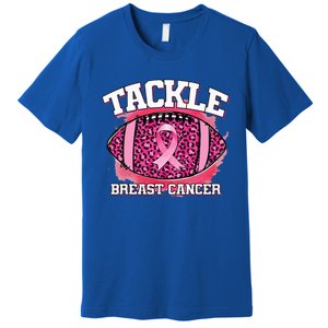 Tackle Breast Cancer Awareness Pink Football Ribbon Premium T-Shirt