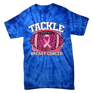 Tackle Breast Cancer Awareness Pink Football Ribbon Tie-Dye T-Shirt