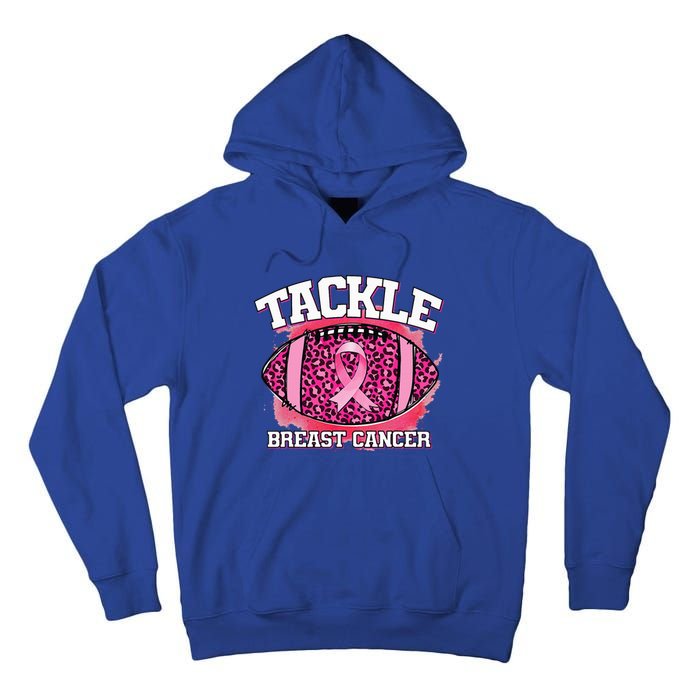 Tackle Breast Cancer Awareness Pink Football Ribbon Tall Hoodie