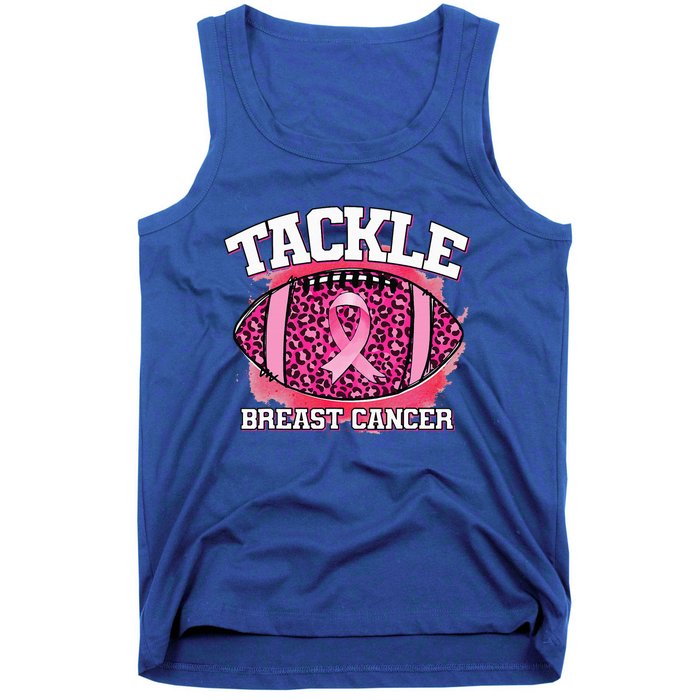 Tackle Breast Cancer Awareness Pink Football Ribbon Tank Top