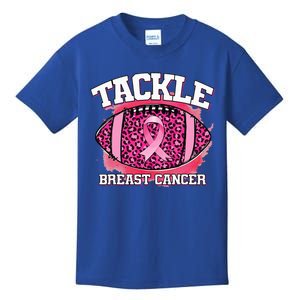 Tackle Breast Cancer Awareness Pink Football Ribbon Kids T-Shirt