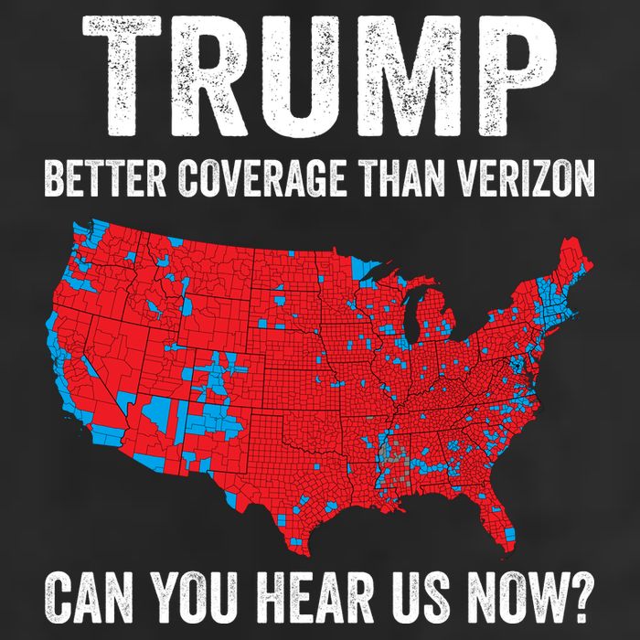 Trump Better Coverage Than Verizon Can You Hear Us Now 7 Panel Mesh Trucker Snapback Hat