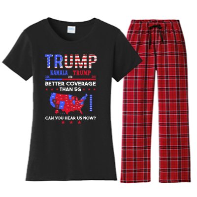 Trump Better Coverage Than 5g Can You Hear Us Now Politics Women's Flannel Pajama Set