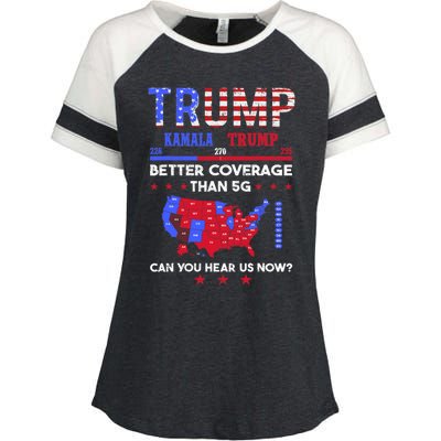 Trump Better Coverage Than 5g Can You Hear Us Now Politics Enza Ladies Jersey Colorblock Tee