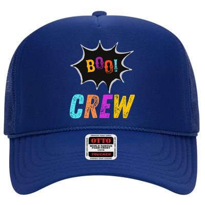 The Boo Crew Halloween Funny Friends Funny Gift High Crown Mesh Back Trucker Hat