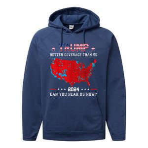 Trump Better Coverage Than 5g Can You Hear Us Now Politics Performance Fleece Hoodie