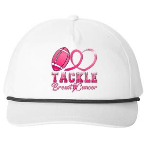 Tackle Breast Cancer Awareness Football Pink Ribbon Snapback Five-Panel Rope Hat