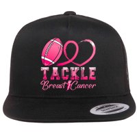 Tackle Breast Cancer Awareness Football Pink Ribbon Flat Bill Trucker Hat