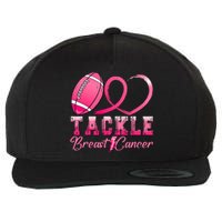 Tackle Breast Cancer Awareness Football Pink Ribbon Wool Snapback Cap