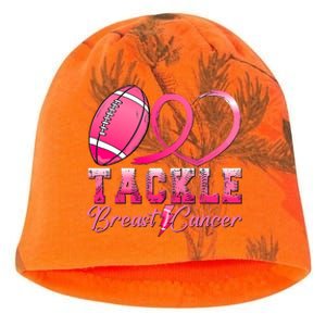 Tackle Breast Cancer Awareness Football Pink Ribbon Kati - Camo Knit Beanie