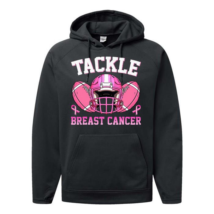 tackle breast cancer awareness pink ribbon wo  Performance Fleece Hoodie