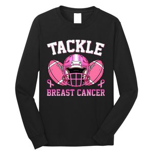 tackle breast cancer awareness pink ribbon wo  Long Sleeve Shirt