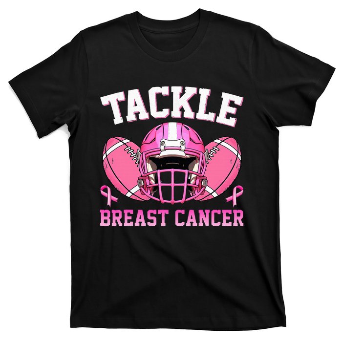 tackle breast cancer awareness pink ribbon wo  T-Shirt