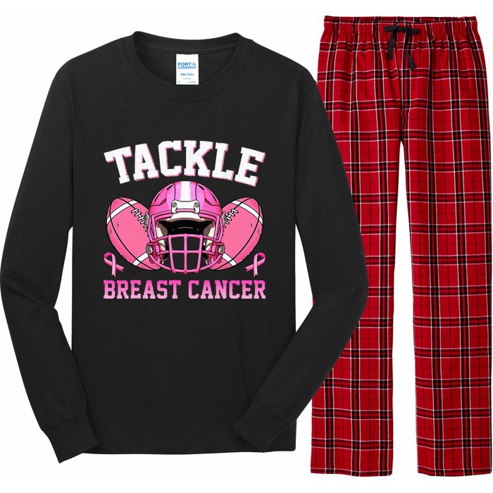 tackle breast cancer awareness pink ribbon wo  Long Sleeve Pajama Set