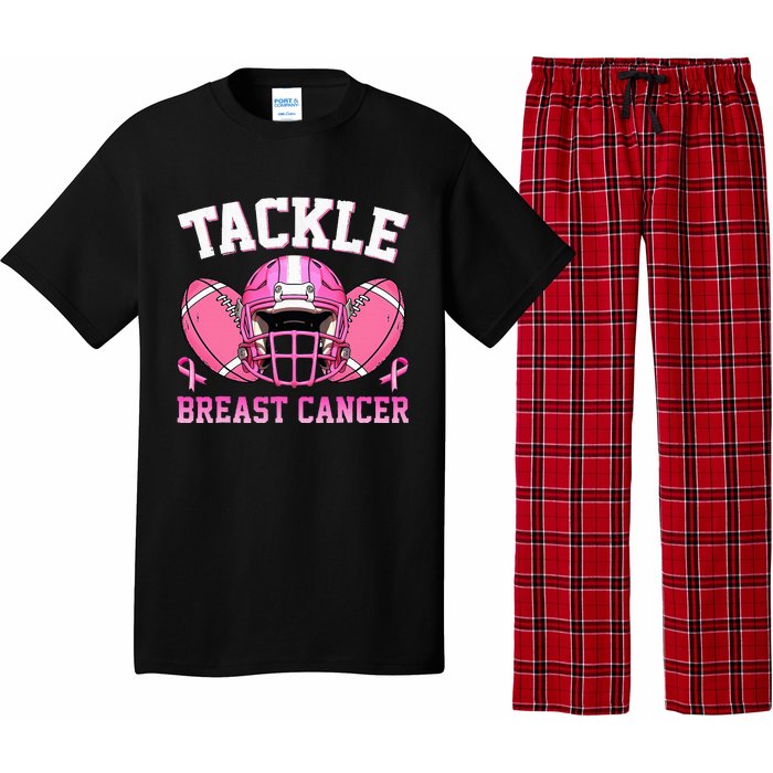 tackle breast cancer awareness pink ribbon wo  Pajama Set