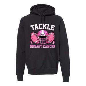 tackle breast cancer awareness pink ribbon wo  Premium Hoodie