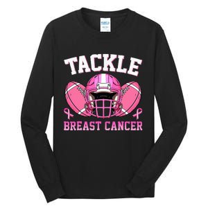 tackle breast cancer awareness pink ribbon wo  Tall Long Sleeve T-Shirt