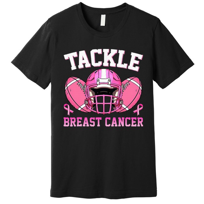 tackle breast cancer awareness pink ribbon wo  Premium T-Shirt