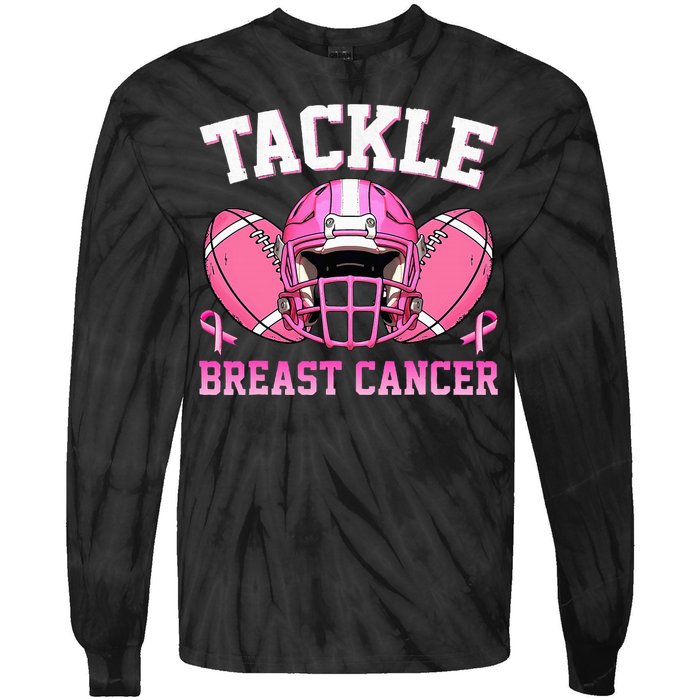 tackle breast cancer awareness pink ribbon wo  Tie-Dye Long Sleeve Shirt