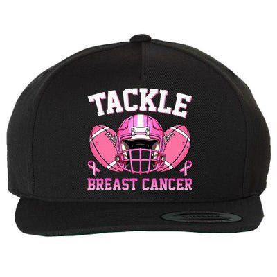 tackle breast cancer awareness pink ribbon wo  Wool Snapback Cap