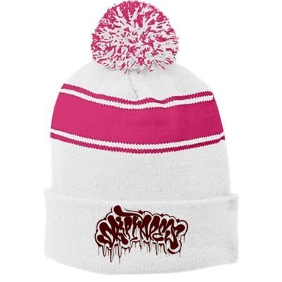 Tape B Cartunes X Driptapes Stripe Pom Pom Beanie
