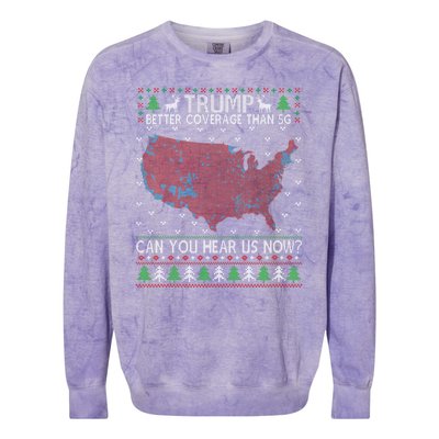 Trump Better Coverage Than 5g Can You Hear Us Now Chirtsmas Ugly Colorblast Crewneck Sweatshirt