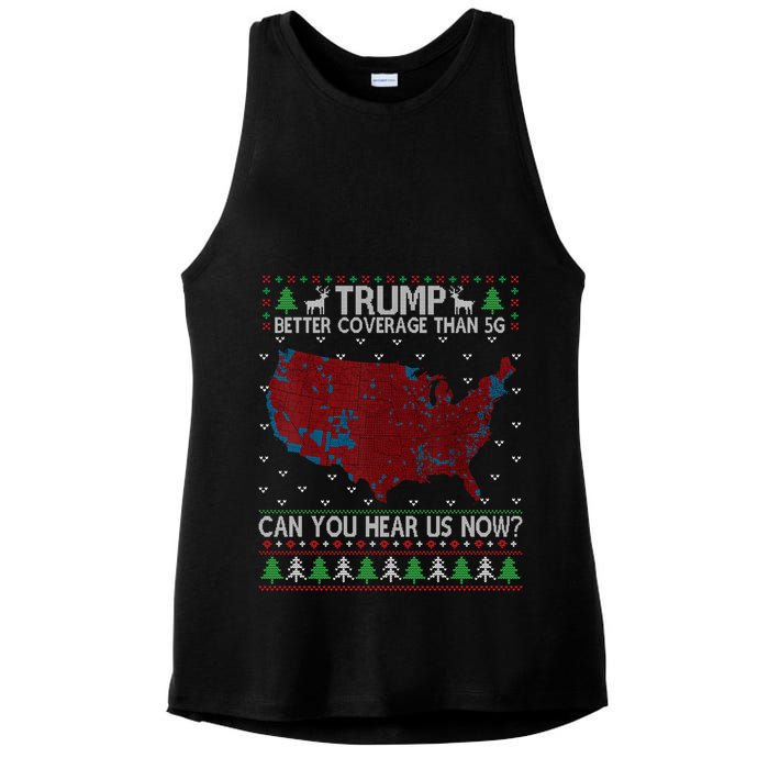 Trump Better Coverage Than 5g Can You Hear Us Now Chirtsmas Ugly Ladies PosiCharge Tri-Blend Wicking Tank