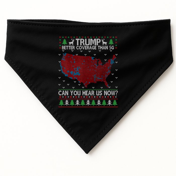 Trump Better Coverage Than 5g Can You Hear Us Now Chirtsmas Ugly USA-Made Doggie Bandana