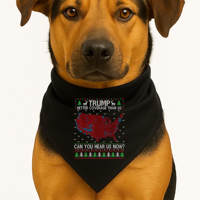 Trump Better Coverage Than 5g Can You Hear Us Now Chirtsmas Ugly USA-Made Doggie Bandana