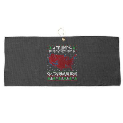 Trump Better Coverage Than 5g Can You Hear Us Now Chirtsmas Ugly Large Microfiber Waffle Golf Towel