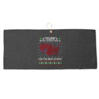 Trump Better Coverage Than 5g Can You Hear Us Now Chirtsmas Ugly Large Microfiber Waffle Golf Towel
