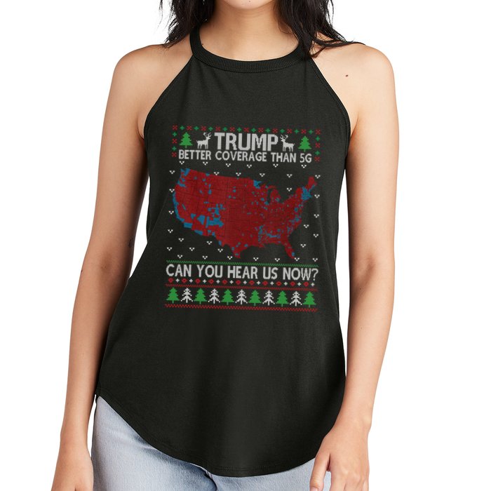 Trump Better Coverage Than 5g Can You Hear Us Now Chirtsmas Ugly Women's Perfect Tri Rocker Tank