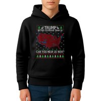 Trump Better Coverage Than 5g Can You Hear Us Now Chirtsmas Ugly Kids Hoodie