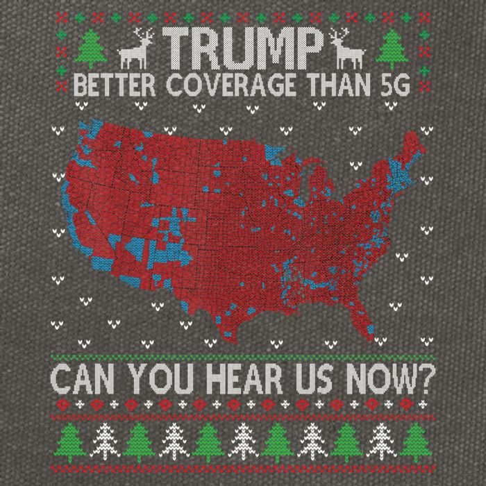 Trump Better Coverage Than 5g Can You Hear Us Now Chirtsmas Ugly Cotton Canvas Backpack