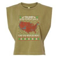 Trump Better Coverage Than 5g Can You Hear Us Now Chirtsmas Ugly Garment-Dyed Women's Muscle Tee