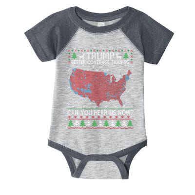 Trump Better Coverage Than 5g Can You Hear Us Now Chirtsmas Ugly Infant Baby Jersey Bodysuit
