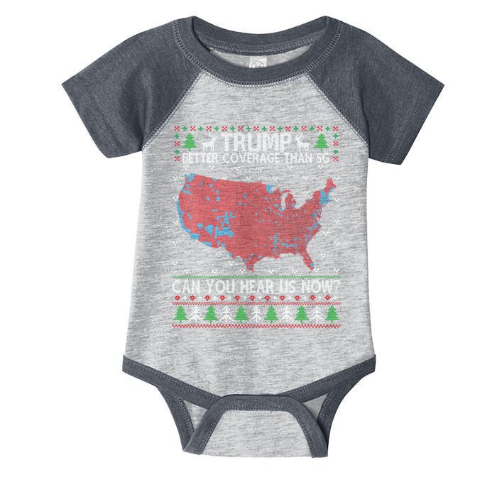 Trump Better Coverage Than 5g Can You Hear Us Now Chirtsmas Ugly Infant Baby Jersey Bodysuit