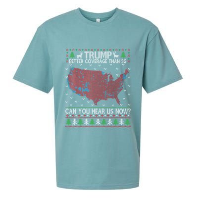 Trump Better Coverage Than 5g Can You Hear Us Now Chirtsmas Ugly Sueded Cloud Jersey T-Shirt