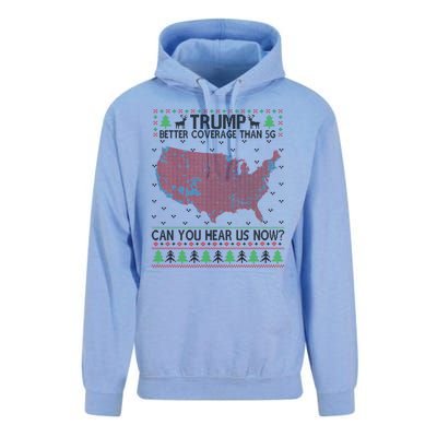 Trump Better Coverage Than 5g Can You Hear Us Now Chirtsmas Ugly Unisex Surf Hoodie