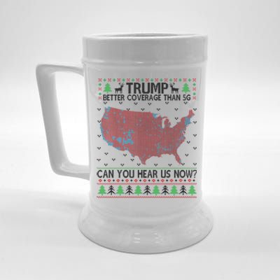 Trump Better Coverage Than 5g Can You Hear Us Now Chirtsmas Ugly Beer Stein