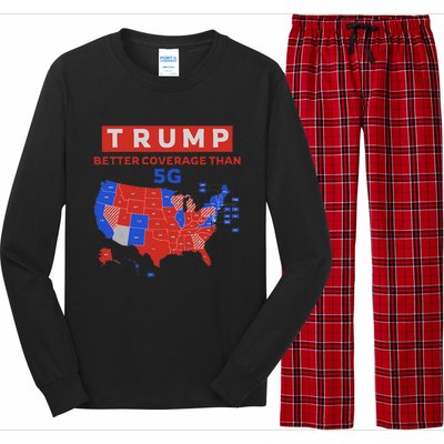 Trump Better Coverage Than 5g Ugly Christmas Sweater Xmas Long Sleeve Pajama Set